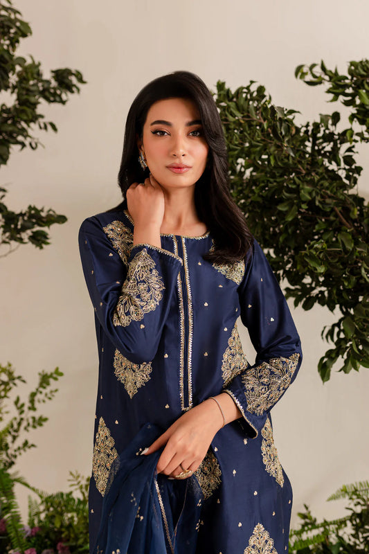 BLUE IMPERIAL EMBROIDERED 3PC FLAT 60%OFF