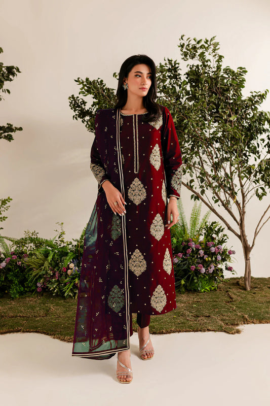 IMPERIAL EMBROIDERED 3PC WINTER DRESS FLAT 60%OFF