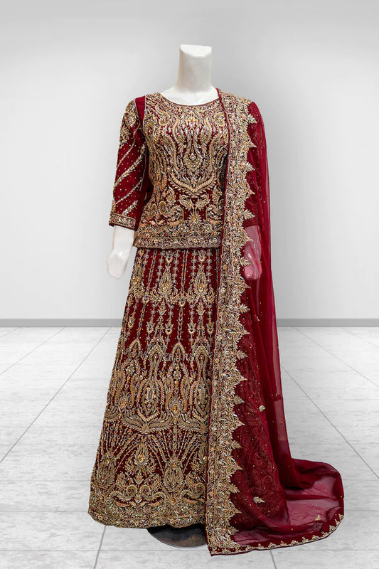 Maharani’s Ruby Lehenga – Noorangi – Chiffon