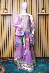 Pastel Purple Lehenga Choli Set (Complimentary Potli Bag) – Semi Stitched – Noorangi – Jamawar