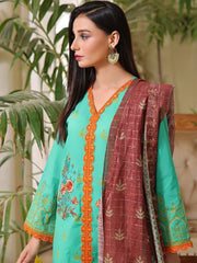 Turquoise | 3-Piece Suit | Lawn | Unstitched