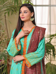 Turquoise | 3-Piece Suit | Lawn | Unstitched