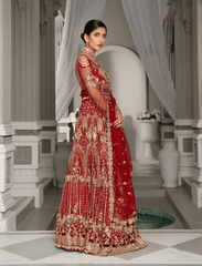 QALB ( Red Lehenga & Choli ) BIG Discount – Noorangi – Net