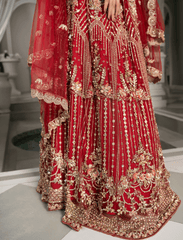 QALB ( Red Lehenga & Choli ) BIG Discount – Noorangi – Net