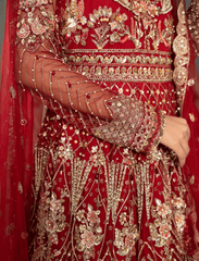 QALB ( Red Lehenga & Choli ) BIG Discount – Noorangi – Net