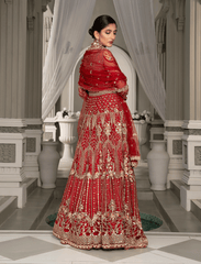 QALB ( Red Lehenga & Choli ) BIG Discount – Noorangi – Net