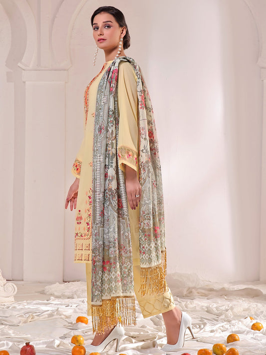 Lemon Yellow | 3-Piece Suit | Lawn | Unstitched