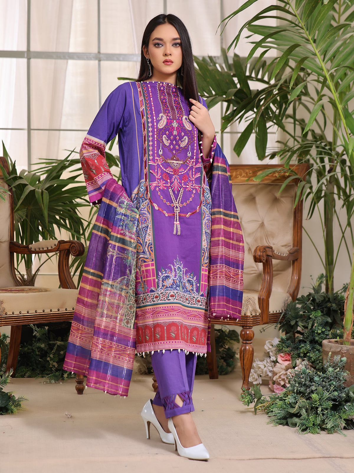 Purple | 3-Piece Suit | Lawn | Unstitched