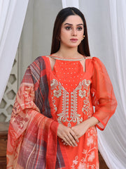 Tangerine | 3-Piece Suit | Lawn | Unstitched