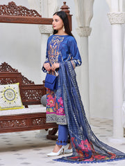 Berry Blue | 3-Piece Suit | Lawn | Unstitched