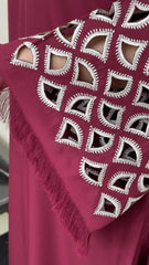 Burgundy Maroon Embroidered Two Pc