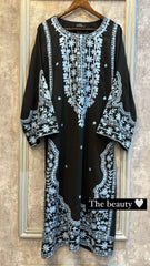 Black Embroidered Two Pc