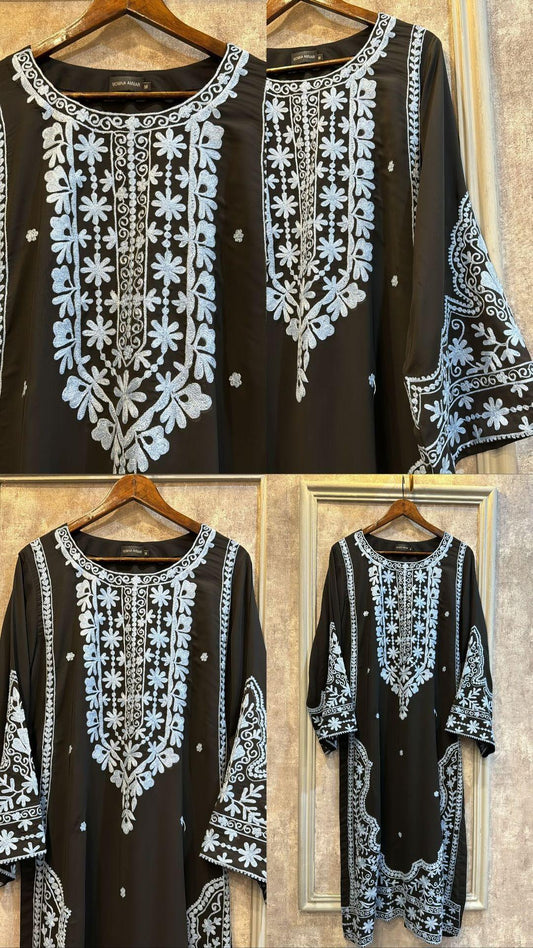 Black Embroidered Two Pc