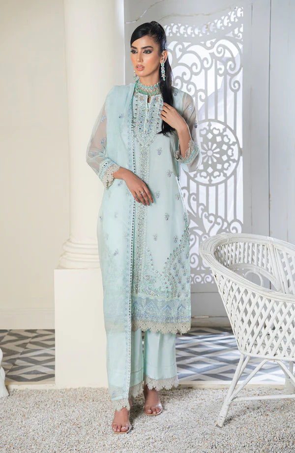 POWDER BLUE – Noorangi – Net- Silk