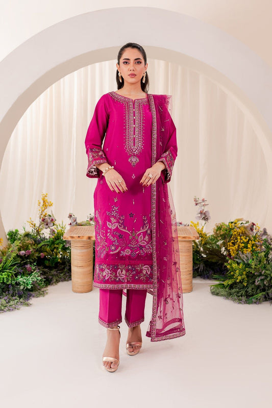 PINK PUNCH 3-PC LAWN EMBROIDERED